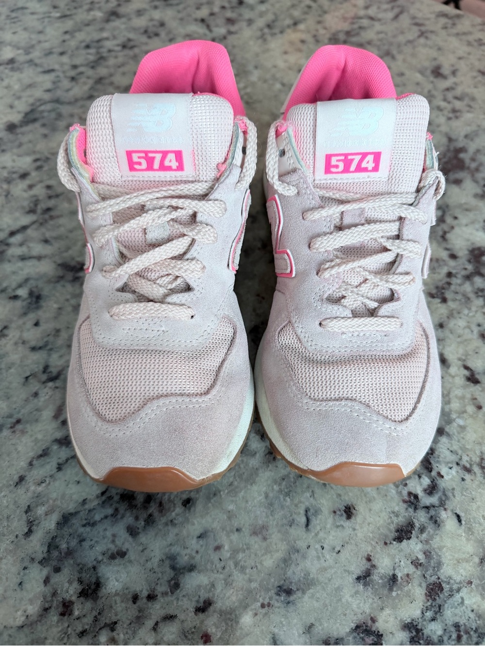 New Balance Women's Light Pink Athletic Sneaker with Bright Pink Lining - Picture 2 of 9